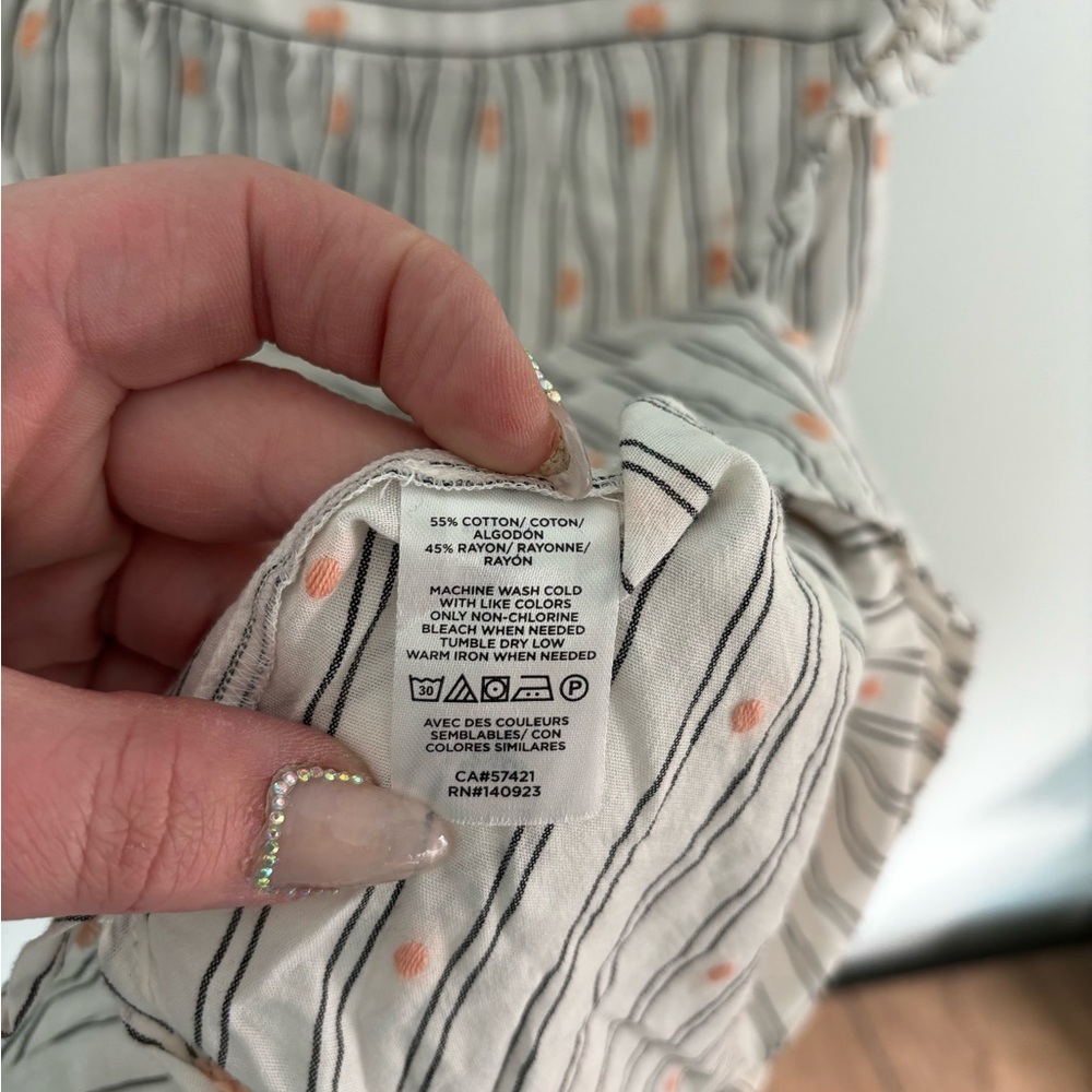 LOFT Ruffle Sleeve Striped Blouse - Size XS - Picture 7 of 7